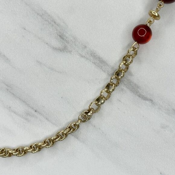 Chico's Chunky Red Burgundy Beaded Statement Necklace ✨ - Picture 6 of 10
